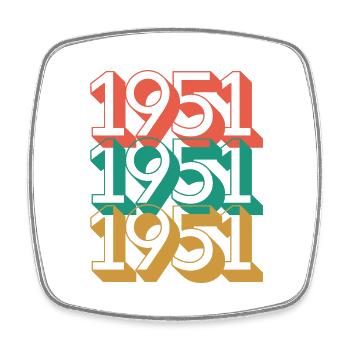 Anniversaire année 1951 / Vintage 1951 - Magnet carré - blanc - Devant