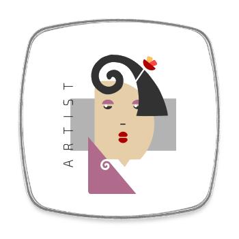Artist - Square fridge magnet - white - Front