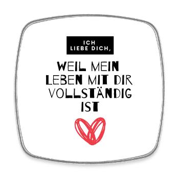 Ich liebe dich Sprüche & Zitate - Liebeserklärung - Viereckiger Kühlschrankmagnet - Weiß - Vorne