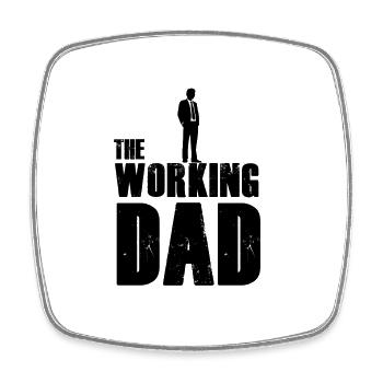 The working Dad - Viereckiger Kühlschrankmagnet - Weiß - Vorne