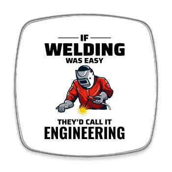 Welding Welder Metal Construction Ironworker - Square fridge magnet - white - Front