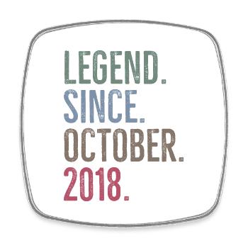 Legend Since October 2018 - Square fridge magnet - white - Front