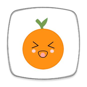 Kawaii Oranges Kawaii Fruits Kawaii Fruit - Square fridge magnet - white - Front