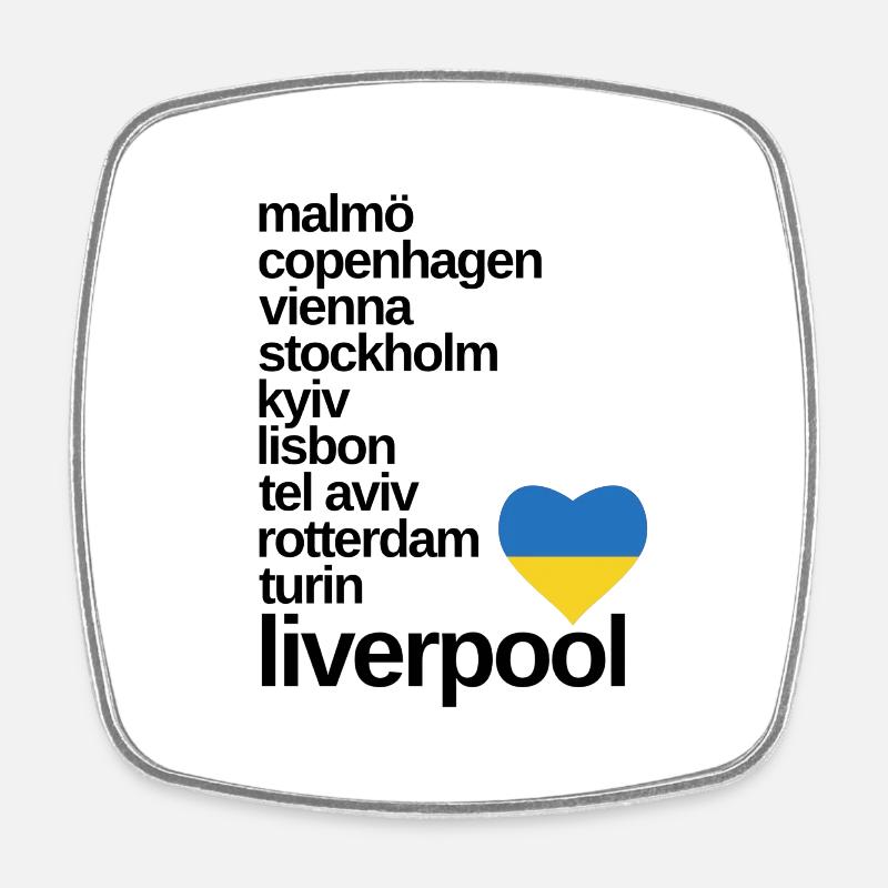 Villes hôtes de l’Eurovision - Magnet carré - blanc