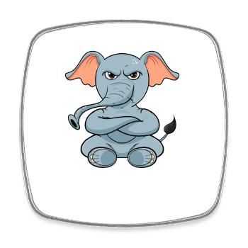 Nope Éléphant paresseux drôle - Magnet carré - blanc - Devant