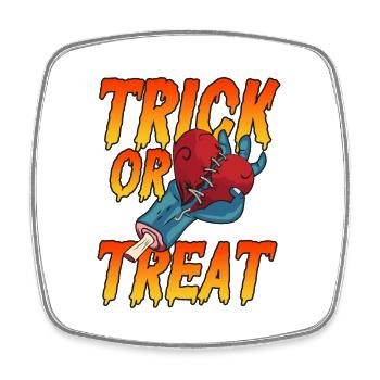 Halloween Trick or Treat Süßes oder Saures Herz - Magnet carré - blanc - Devant
