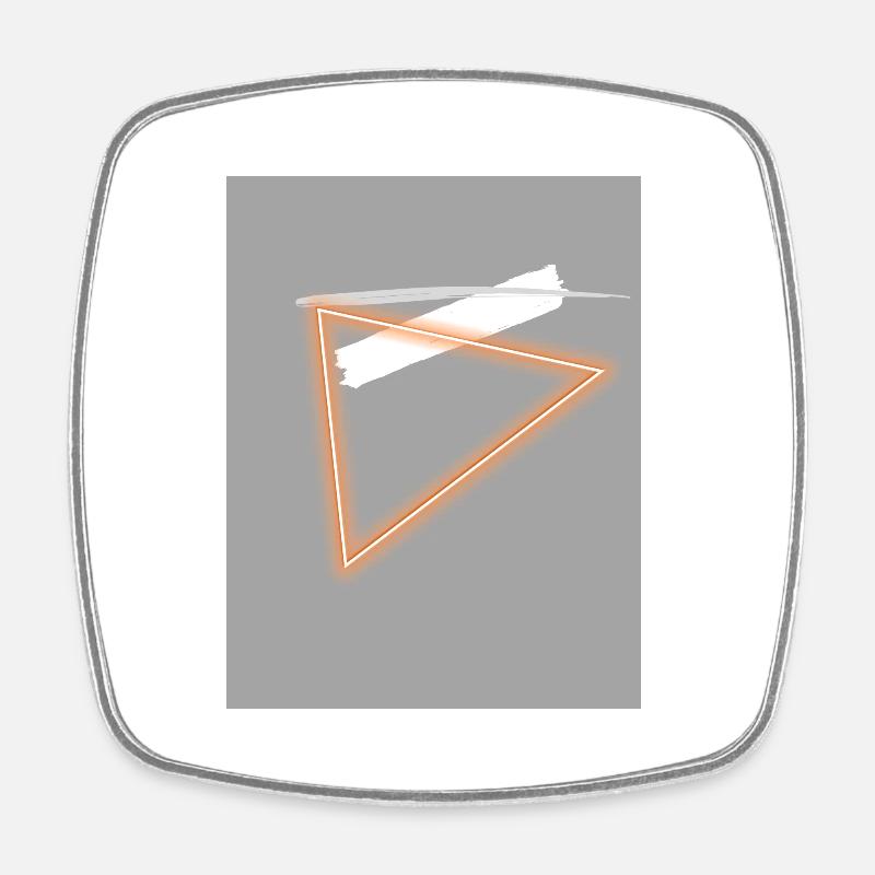 Neon Triangle - Square fridge magnet - white