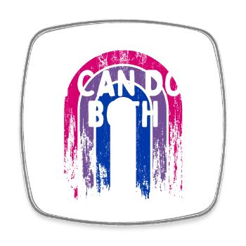 Je peux faire les deux bisexuels LGBTQ Bi Pride Pansexual - Magnet carré - blanc - Devant