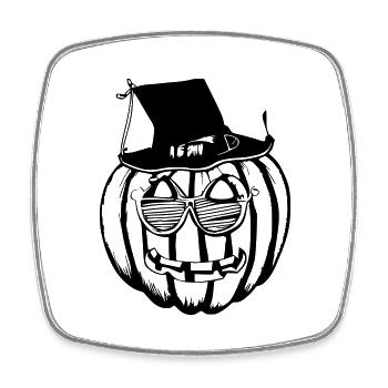 Halloween gespenstisch Kürbis Kürbislaterne Vektor - Viereckiger Kühlschrankmagnet - Weiß - Vorne