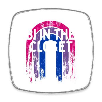 Bi in the Closet Bisexual LGBTQ Bi Pride LGBT - Square fridge magnet - white - Front