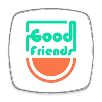 Good Friends - Square fridge magnet - white - Front