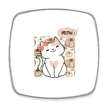 CuteCat meow - Magnet carré - blanc - Devant