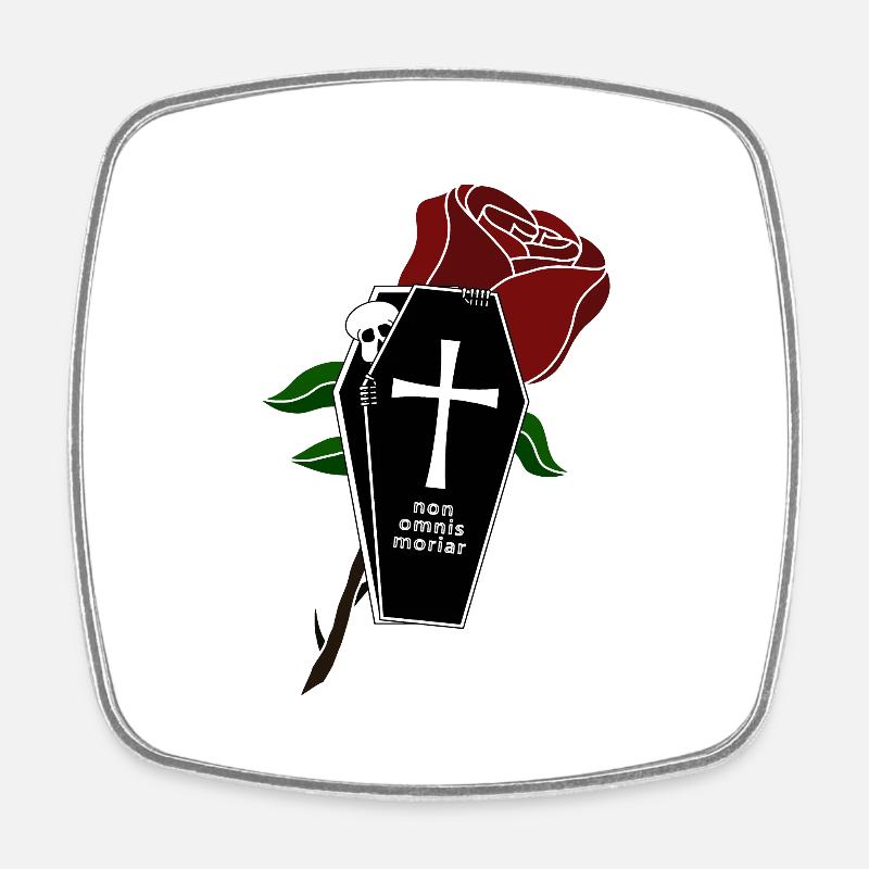 Non Omnis Moriar - Square fridge magnet - white