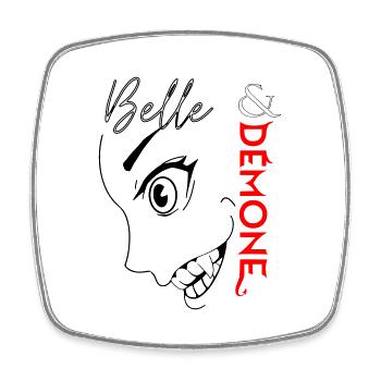 Belle et demone (Vampire style) - Magnet carré - blanc - Devant