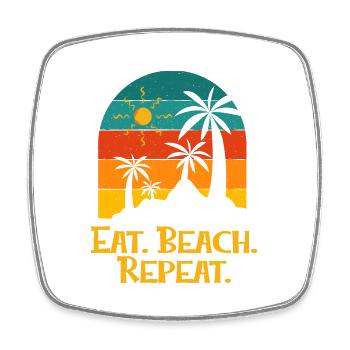 Eat Beach Repeat Ocean Hobby Beach Lover Pastime - Viereckiger Kühlschrankmagnet - Weiß - Vorne