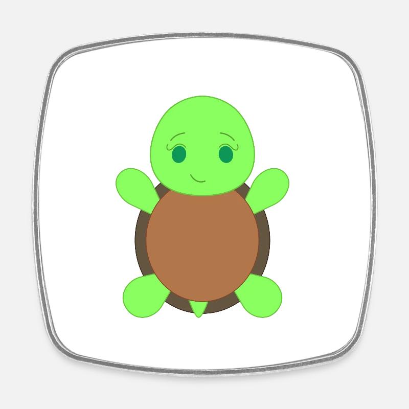 Schildkröte - Viereckiger Kühlschrankmagnet - Weiß
