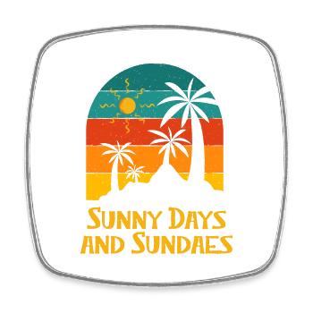 Sunny Days and Sundaes Summer Food Tropical - Viereckiger Kühlschrankmagnet - Weiß - Vorne