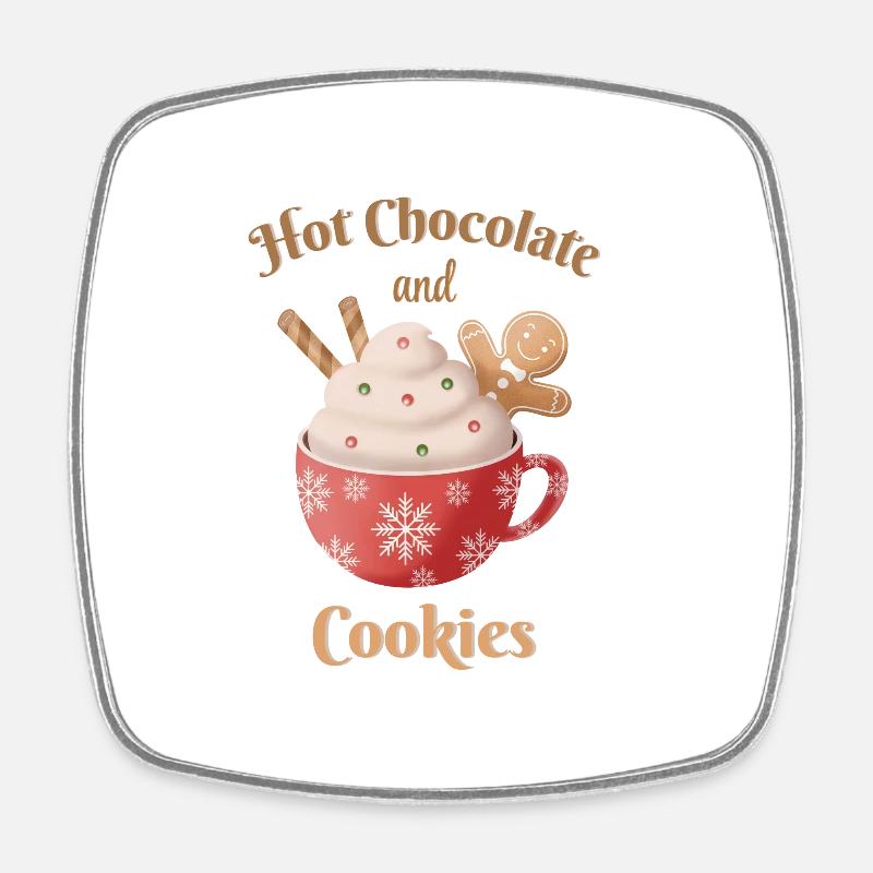 Biscuits au chocolat chaud et au pain d’épices - Magnet carré - blanc
