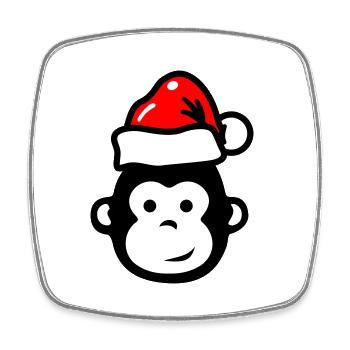 Singe Noël Noël Comic - Magnet carré - blanc - Devant