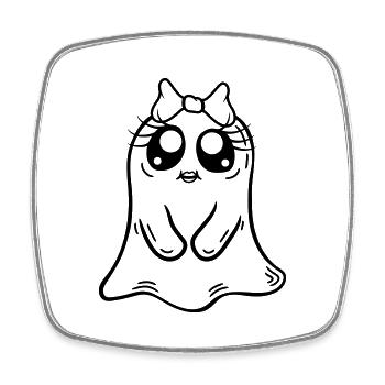 Cute little ghost girl - Square fridge magnet - white - Front
