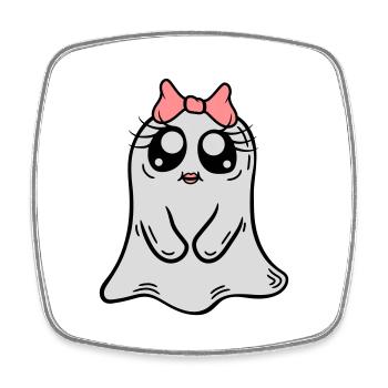 Little sweet ghost girl - Square fridge magnet - white - Front