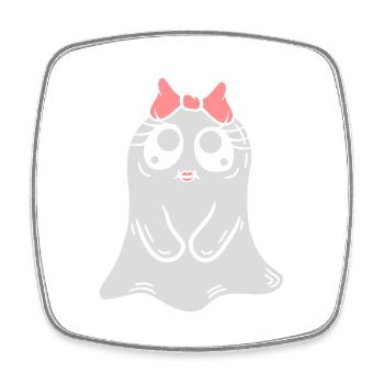 Comic Little Ghost Girl - Square fridge magnet - white - Front