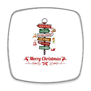 Merry Christmas - Square fridge magnet - white - Front