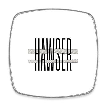 Hawser - Viereckiger Kühlschrankmagnet - Weiß - Vorne