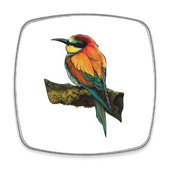 Vogel - Viereckiger Kühlschrankmagnet - Weiß - Vorne