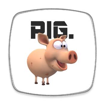 Pig Animal Funny - Square fridge magnet - white - Front