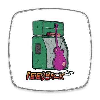 Sound Feedback Graphic - Square fridge magnet - white - Front