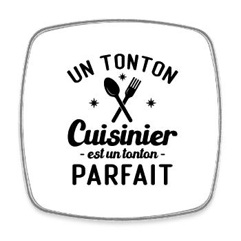 Un tonton cuisinier est un tonton parfait - Magnet carré - blanc - Devant