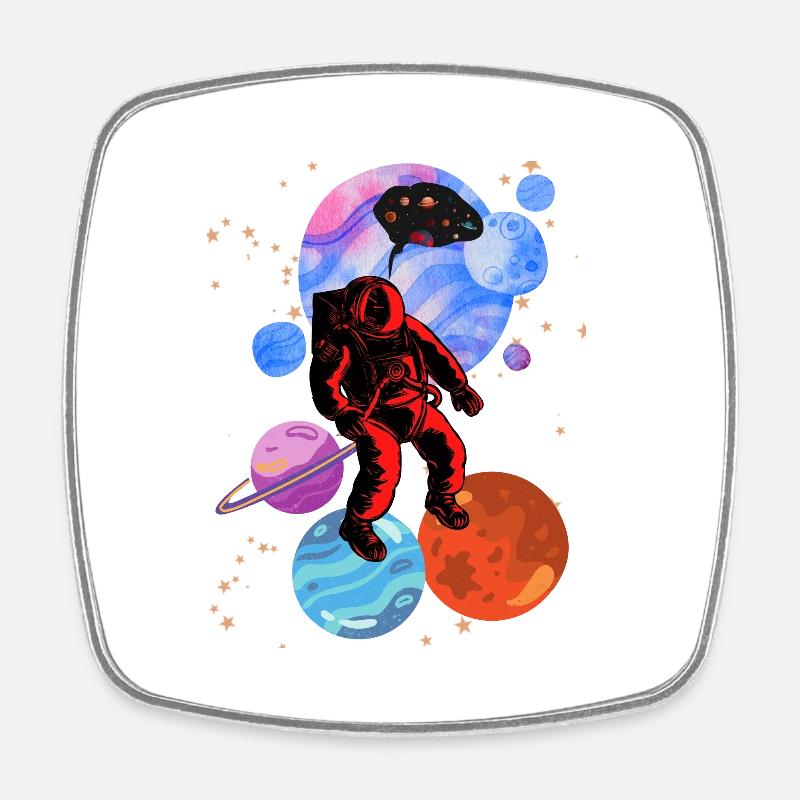 Astronaut Stencil Styles - Square fridge magnet - white