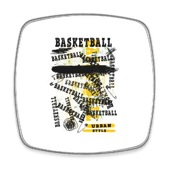 Basketball Basketballer Sport Vintage Retro - Viereckiger Kühlschrankmagnet - Weiß - Vorne