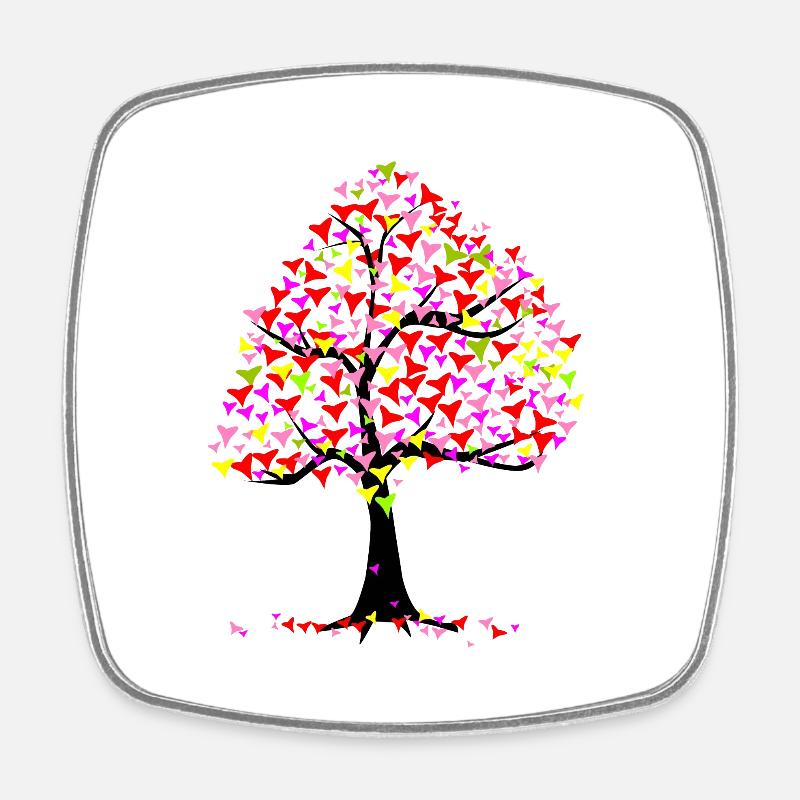 Arbre des cœurs d’été - Magnet carré - blanc