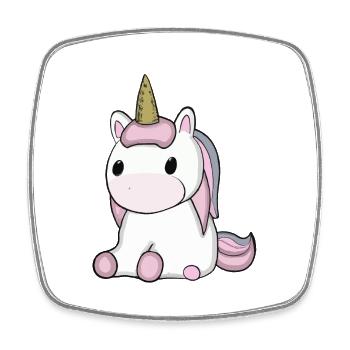 Idée cadeau Bébé Licorne - Magnet carré - blanc - Devant