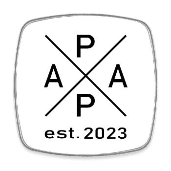 Papa est. 2023 - Viereckiger Kühlschrankmagnet - Weiß - Vorne