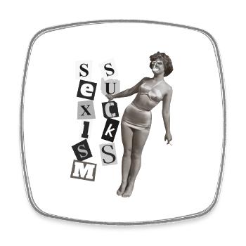 Sexism sucks - Square fridge magnet - white - Front