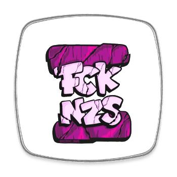 FCKNZS pink - Viereckiger Kühlschrankmagnet - Weiß - Vorne