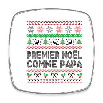Premier Noël Comme Papa - Magnet carré - blanc - Devant