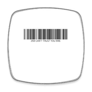 Ich kann dir nicht trauen - Barcode - Viereckiger Kühlschrankmagnet - Weiß - Vorne