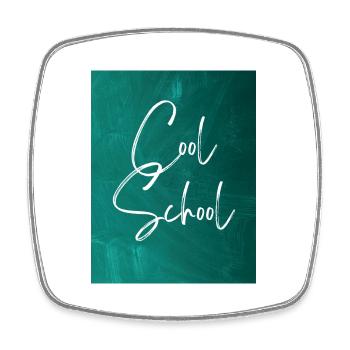 Cool School - Square fridge magnet - white - Front