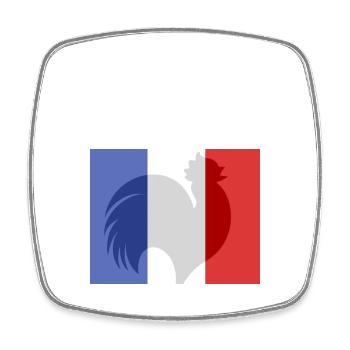 France - Magnet carré - blanc - Devant