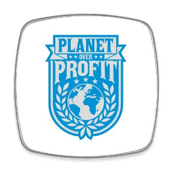 planet over profit Zitat - Viereckiger Kühlschrankmagnet - Weiß - Vorne