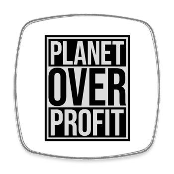 planet over profit Zitat - Viereckiger Kühlschrankmagnet - Weiß - Vorne
