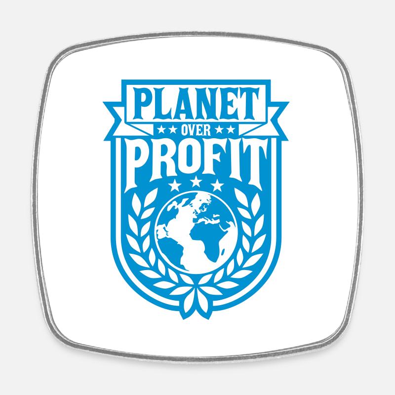 Planète sur le devis de profit - Magnet carré - blanc