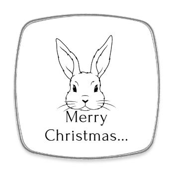 Weihnachtshase / weihnachten - Viereckiger Kühlschrankmagnet - Weiß - Vorne