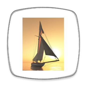 Sailing yacht at sunset - Square fridge magnet - white - Front