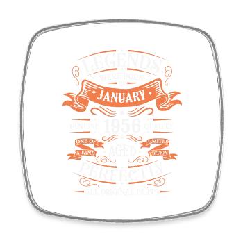 The legends were born in January 1956 gift - Square fridge magnet - white - Front