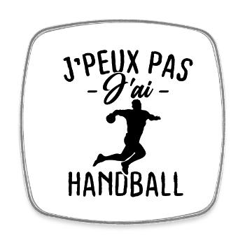 Je peux pas j'ai Handball - Magnet carré - blanc - Devant